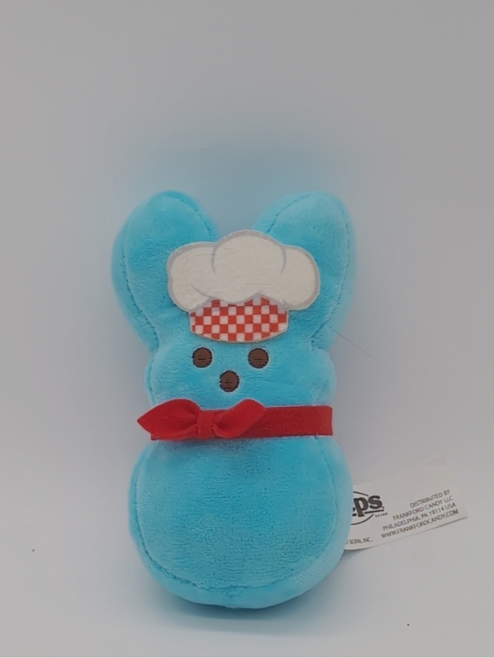 Peeps Blue Plush Bunny with Chef Hat and Red Bow 6 Inch